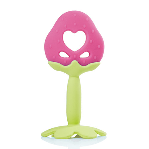 Strawberry Silicone Teether pink