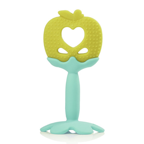 Apple Silicone Teether green