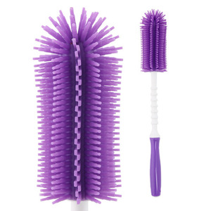 Silicone stick bottle brush purple