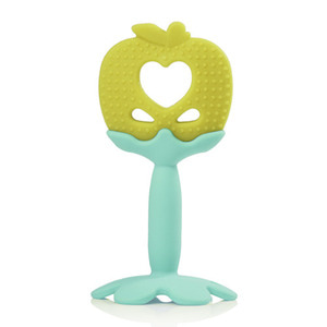 Apple Silicone Teether green